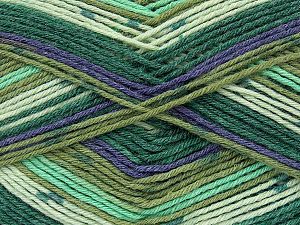 Machine Washable and Dryable Fiber Content 75% Virgin Wool, 25% Polyamide, Purple, Brand Ice Yarns, Green Shades, fnt2-74003 