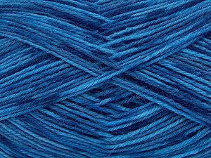 Machine Washable. Fiber Content 75% Superwash Wool, 25% Polyamide, Brand Ice Yarns, Blue Shades, fnt2-74840
