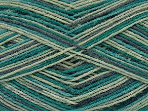 Machine Washable. Fiber Content 75% Superwash Wool, 25% Polyamide, Brand Ice Yarns, Green Shades, Anthracite Black, fnt2-75010