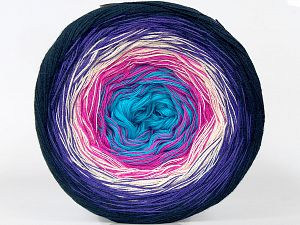 Fiber Content 50% Acrylic, 50% Cotton, White, Turquoise, Purple, Navy, Brand Ice Yarns, Fuchsia, fnt2-76089