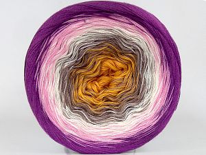 Fiber Content 50% Acrylic, 50% Cotton, White, Purple, Pink, Brand Ice Yarns, Gold, Camel, fnt2-76090