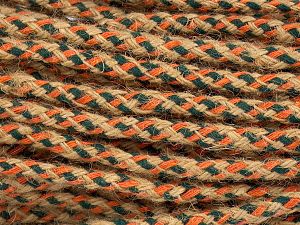Fiber Content 70% Hemp Yarn, 30% Cotton, Orange, Natural, Brand Ice Yarns, Dark Green, fnt2-76456 