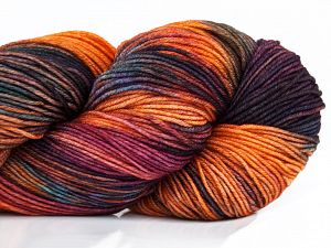 Please note that this is a hand-dyed yarn. Colors in different lots may vary because of the charateristics of the yarn. Also see the package photos for the colorway in full; as skein photos may not show all colors. Fiber Content 75% Superwash Merino Wool, 25% Polyamide, Teal, Orange, Maroon, Brand Ice Yarns, Fuchsia, fnt2-77172 
