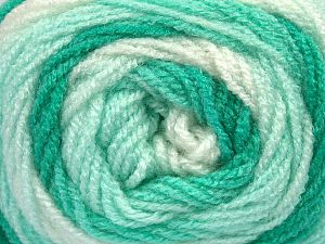 Fiber Content 100% Baby Acrylic, White, Brand Ice Yarns, Green Shades, fnt2-77502