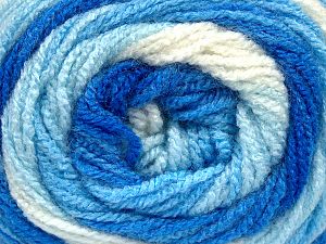 Fiber Content 100% Baby Acrylic, White, Brand Ice Yarns, Blue Shades, fnt2-77504