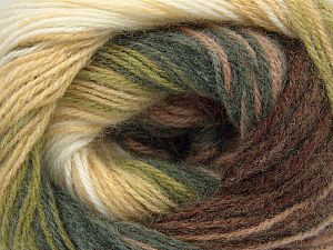 Fiber Content 60% Acrylic, 20% Angora, 20% Wool, Brand Ice Yarns, Green Shades, Ecru, Cream, Brown Shades, fnt2-77521