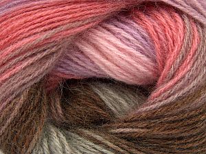Fiber Content 60% Acrylic, 20% Angora, 20% Wool, Pink Shades, Lilac, Light Grey, Brand Ice Yarns, Brown, fnt2-77525