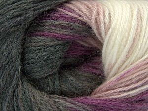 Fiber Content 60% Acrylic, 20% Angora, 20% Wool, White, Purple Shades, Brand Ice Yarns, Grey Shades, fnt2-77528