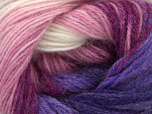 Fiber Content 60% Acrylic, 20% Angora, 20% Wool, Purple, Pink Shades, Brand Ice Yarns, Ecru, fnt2-77536