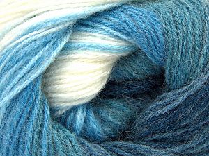 Fiber Content 60% Acrylic, 20% Angora, 20% Wool, Brand Ice Yarns, Ecru, Blue Shades, fnt2-77539