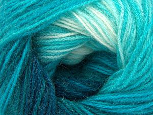 Fiber Content 60% Acrylic, 20% Angora, 20% Wool, Turquoise Shades, Brand Ice Yarns, Ecru, fnt2-77540