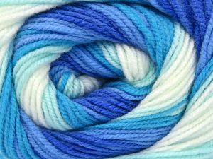 Fiber Content 100% Baby Acrylic, White, Brand Ice Yarns, Blue Shades, fnt2-77858