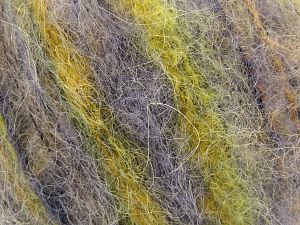 Fiber Content 41% Kid Mohair, 41% Alpaca Superfine, 2% Elastan, 16% Nylon, Brand Ice Yarns, Grey, Green, Gold, Blue, Beige, fnt2-78233