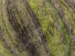 Fiber Content 36% Polyamide, 31% Extrafine Merino Wool, 30% Baby Alpaca, 3% Elastan, Brand Ice Yarns, Green Shades, Camel Shades, fnt2-78238
