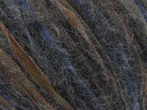 Fiber Content 63% Polyamide, 5% Merino Wool, 20% SuperKid Mohair, 11% Viscose, 1% Elastan, Brand Ice Yarns, Brown, Blue, Anthracite Black, fnt2-78318 
