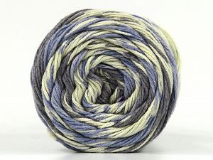 Fiber Content 60% Cotton, 40% Acrylic, Brand Ice Yarns, Grey, Cream, Blue, fnt2-78539