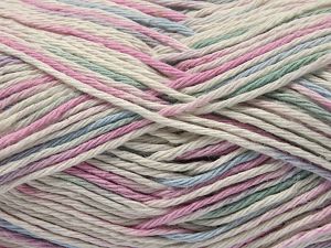 Fiber Content 100% Cotton, White, Pink, Mint Green, Brand Ice Yarns, Blue, Yarn Thickness 3 Light DK, Light, Worsted, fnt2-78824