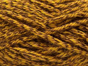 Fiber Content 50% Acrylic, 50% Wool, Brand Ice Yarns, Gold Shades, Dark Brown, fnt2-79825 