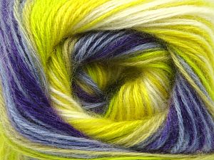 Fiber Content 75% Acrylic, 25% Angora, Yellow, Purple, Brand Ice Yarns, Green, Cream, Bluish Lilac, Yarn Thickness 2 Fine Sport, Baby, fnt2-80047