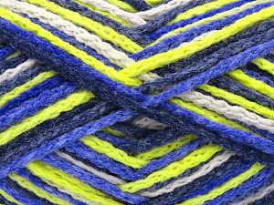 Fiber Content 50% Acrylic, 50% Polyamide, Neon Yellow, Brand Ice Yarns, Blue Shades, Beige, fnt2-80073
