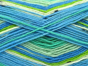 Fiber Content 75% Superwash Wool, 25% Polyamide, Turquoise Shades, Brand Ice Yarns, Green Shades, Black, fnt2-80087