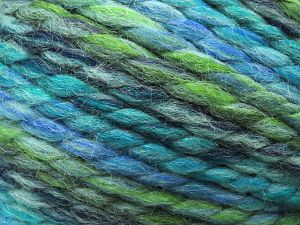 Fiber Content 65% Acrylic, 35% Wool, Brand Ice Yarns, Grey, Green Shades, Blue, fnt2-80179 