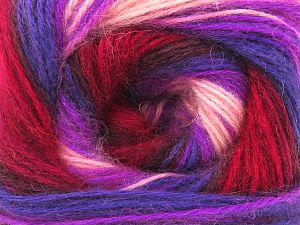 Fiber Content 75% Acrylic, 25% Angora, Salmon, Maroon, Lilac Shades, Brand Ice Yarns, Burgundy, fnt2-80284