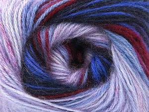 Fiber Content 75% Acrylic, 25% Angora, Lilac Shades, Brand Ice Yarns, Burgundy, Blue Shades, fnt2-80285