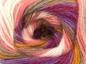 Fiber Content 75% Acrylic, 25% Angora, Salmon, Lilac, Brand Ice Yarns, Gold, Ecru, Camel, Burgundy, fnt2-80286