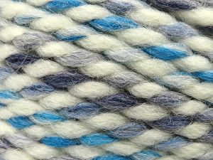 Fiber Content 65% Acrylic, 35% Wool, White, Brand Ice Yarns, Blue Shades, fnt2-80290 