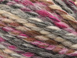 Fiber Content 65% Acrylic, 35% Wool, Brand Ice Yarns, Grey, Fuchsia, Brown Shades, fnt2-80291 