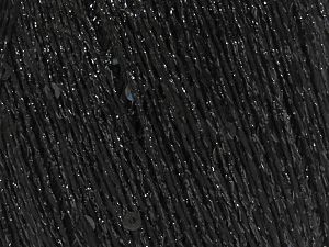 Fiber Content 40% Metallic Lurex, 35% Polyester, 25% Paillette, Brand Ice Yarns, Black, fnt2-80298