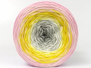 Fiber Content 50% Acrylic, 50% Cotton, Yellow, White, Light Pink, Light Grey, Brand Ice Yarns, fnt2-80311