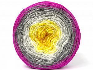 Fiber Content 50% Cotton, 50% Acrylic, Yellow, White, Brand Ice Yarns, Grey Shades, Fuchsia, fnt2-80312