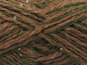 Fiber Content 48% Polyester, 40% Acrylic, 2% Paillette, 10% Polyamide, Rose Brown, Khaki, Brand Ice Yarns, fnt2-80338