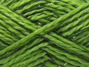 Fiber Content 48% Polyester, 40% Acrylic, 2% Paillette, 10% Polyamide, Light Green, Khaki, Brand Ice Yarns, fnt2-80341
