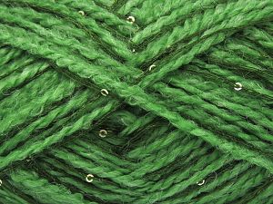 Fiber Content 48% Polyester, 40% Acrylic, 2% Paillette, 10% Polyamide, Khaki, Brand Ice Yarns, Green, fnt2-80343
