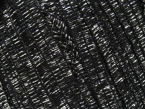 Fiber Content 84% Polyester, 16% Metallic Lurex, Silver, Brand Ice Yarns, Black, Yarn Thickness 5 Bulky  Chunky, Craft, Rug, fnt2-80353 