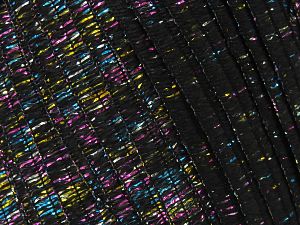 Fiber Content 84% Polyester, 16% Metallic Lurex, Rainbow, Brand Ice Yarns, Black, Yarn Thickness 5 Bulky  Chunky, Craft, Rug, fnt2-80354 