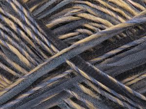 Fiber Content 50% Polyamide, 25% Acrylic, 25% Wool, Brand Ice Yarns, Grey, Camel, Blue, Black, Yarn Thickness 5 Bulky Chunky, Craft, Rug, fnt2-80358
