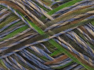 Fiber Content 50% Polyamide, 25% Acrylic, 25% Wool, Brand Ice Yarns, Green, Cream, Brown Shades, Blue, Yarn Thickness 5 Bulky Chunky, Craft, Rug, fnt2-80361
