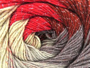 Fiber Content 95% Acrylic, 5% Lurex, Red, Light Maroon, Brand Ice Yarns, Grey, Cream, Copper, fnt2-80396 