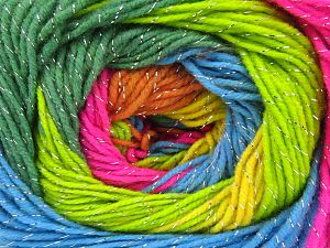 Fiber Content 95% Acrylic, 5% Lurex, Rainbow, Brand Ice Yarns, fnt2-80420 
