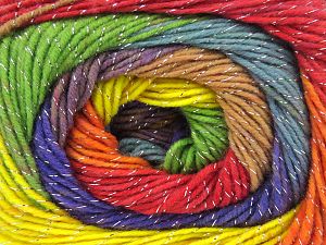 Fiber Content 95% Acrylic, 5% Lurex, Rainbow, Brand Ice Yarns, fnt2-80421 