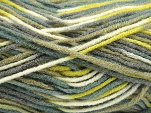 Fiber Content 100% Acrylic, Yellow, Brand Ice Yarns, Green Shades, Cream, Yarn Thickness 4 Medium  Worsted, Afghan, Aran, fnt2-80439 