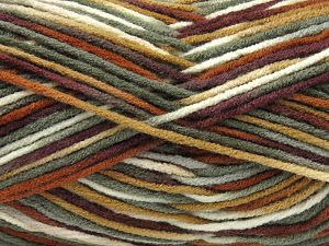 Fiber Content 100% Acrylic, White, Brand Ice Yarns, Green, Brown Shades, Yarn Thickness 4 Medium  Worsted, Afghan, Aran, fnt2-80442 