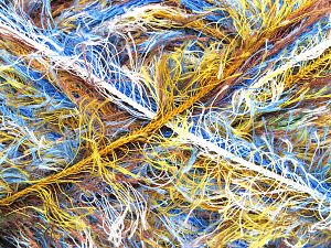 Fiber Content 100% Polyester, Yellow, White, Brand Ice Yarns, Brown, Blue, Yarn Thickness 5 Bulky  Chunky, Craft, Rug, fnt2-80535