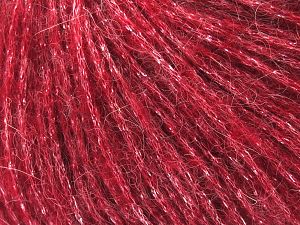 Fiber Content 30% Acrylic, 25% Metallic Lurex, 20% Polyamide, 15% Mohair, 10% Superwash Wool, Red, Brand Ice Yarns, fnt2-80726