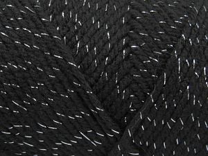 Machine washable. Fiber Content 90% Acrylic, 10% Metallic Lurex, Brand Ice Yarns, Black, fnt2-80828