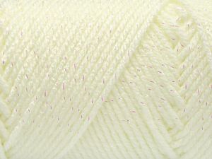 Machine washable. Fiber Content 90% Acrylic, 10% Metallic Lurex, White, Brand Ice Yarns, fnt2-80829 